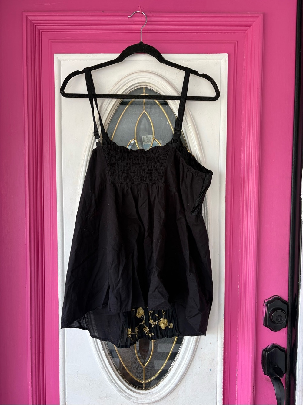 Venezia Black Tank Top with Gold Embroidery - Picture 4 of 5